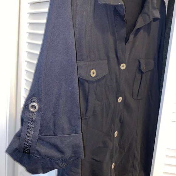 *NEW* Womens Black Button Blouse by Style&Co. (L) 100% Cotton - Picture 4 of 5